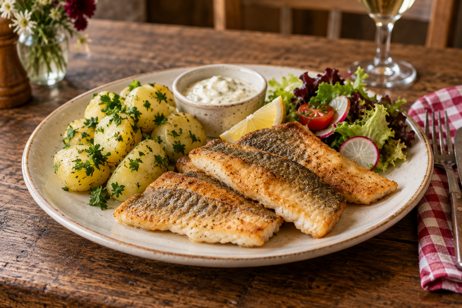 Forellenfilet mit Kartoffeln